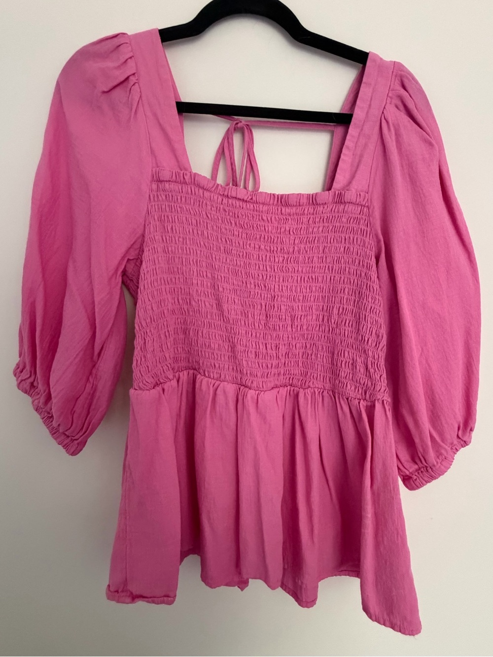 Ava & Viv | Woman’s Sz XXL | Pink Smocked Square-Neck Peplum Top